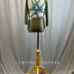 Custom Light Olive Green Strappy Back Leotard -Rhinestones
