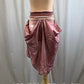 Velvet Mauve and Nude Mesh Single Shoulder Leotard with Skirt-Rhinestones, Appliques, Hairpiece