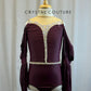 Matte Plum Princess Sleeve Leotard -Rhinestones
