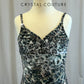 Gray Leopard Print Leotard - Rhinestones