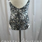Gray Leopard Print Leotard - Rhinestones