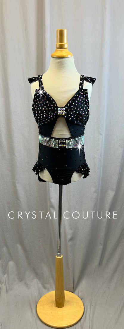 *Brand New* Black Ruffle Leotard - Rhinestones