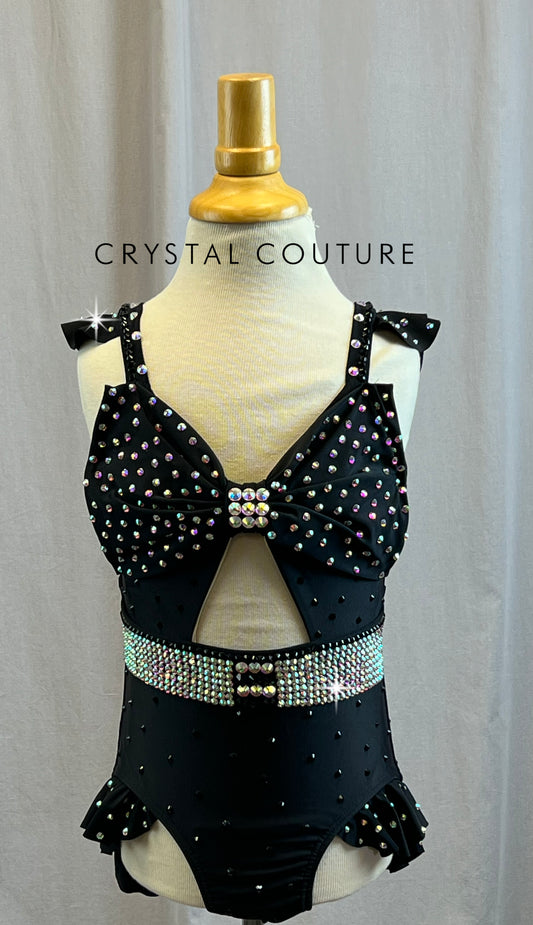*Brand New* Black Ruffle Leotard - Rhinestones