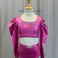 Pink with Silver Pinstripe Long Sleeve Two Piece