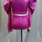 Pink with Silver Pinstripe Long Sleeve Two Piece