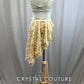 Cream Two Piece with Lace Asymmetrical Skirt - Rhinestones