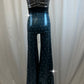 Silver, Black and Blue Unitard with spangles on top - Rhinestone
