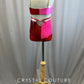 Pink and Red Leotard with fringe and pearl accents