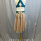 Teal and Champagne Two Piece- Rhinestones