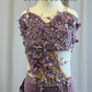 Custom Dusty Purple and Nude Cutout Leotard with Skirt -Rhinesstones, Appliques, Accessories