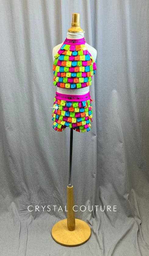 Custom Piñata Party Halter and Booty Shorts Set -Rhinestones, Accessories