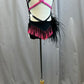 Custom Hot Pink and Black Fringe and Feather Set -Rhinestones, Accessories