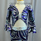 Custom Metallic Purple And Holographic Silver AB Groovy Dress -Rhinestones, Accessories