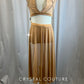 Nude 2 Piece "Bones" Set with Half Skirt -Rhinestones