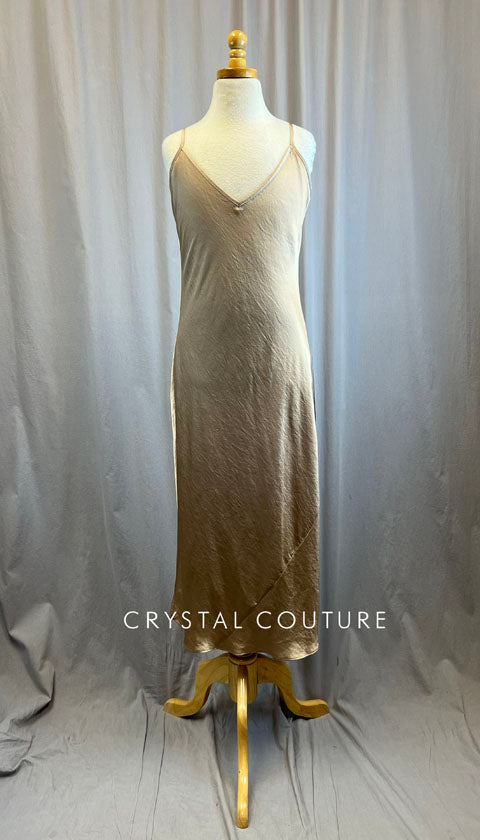 Long Nude Silk Dress