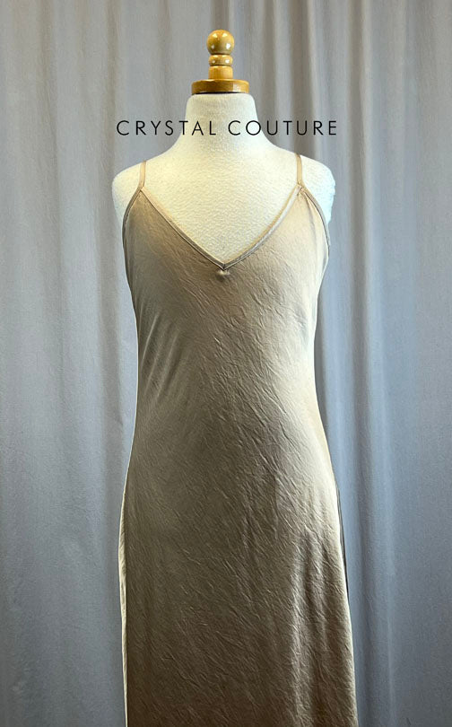 Long Nude Silk Dress