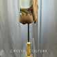 Custom Dark Nude Single Sleeve Mesh Leotard -Rhinestones, Appliques