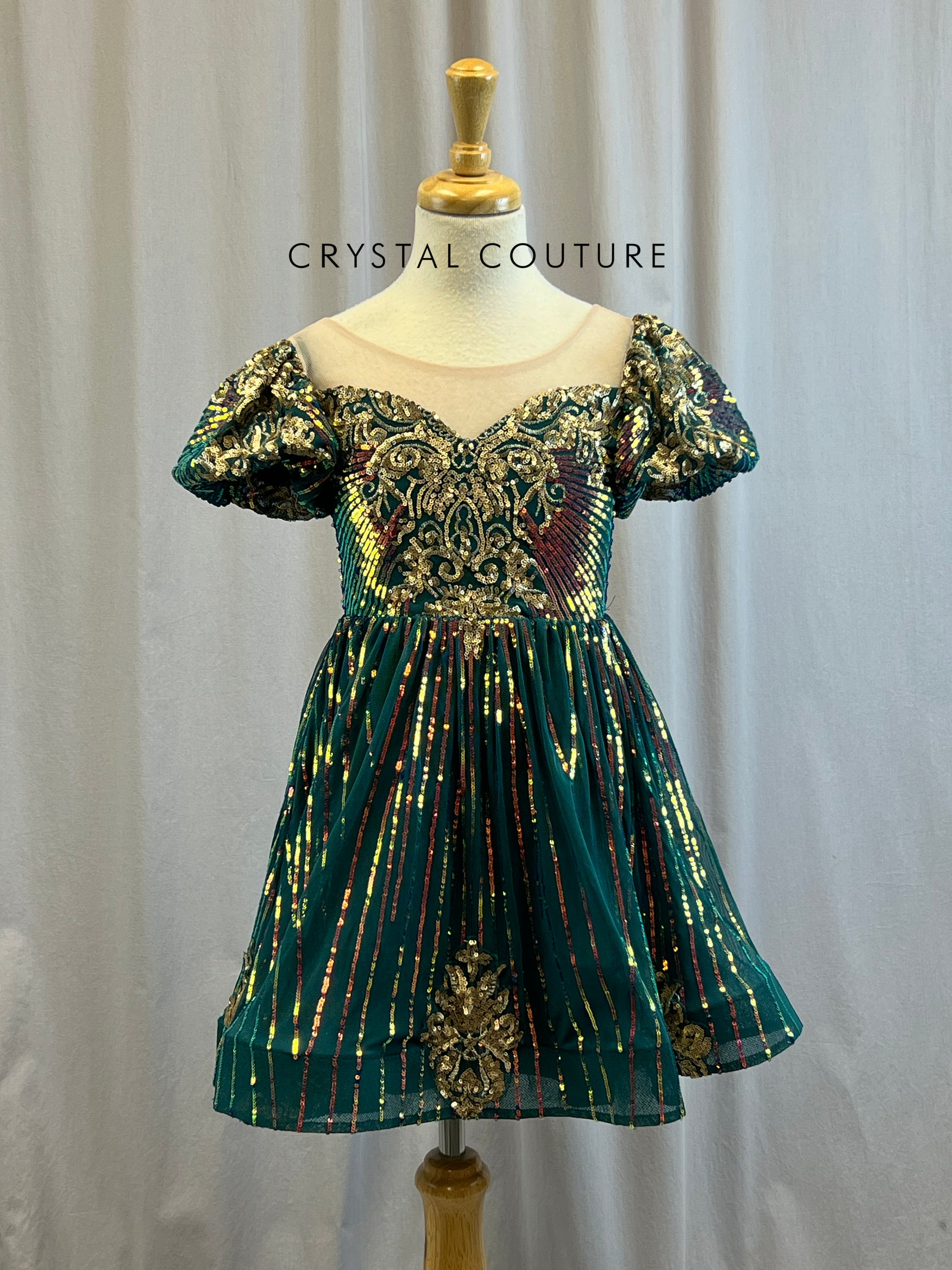 Emerald City Dress -Hairpiece – Crystal Couture