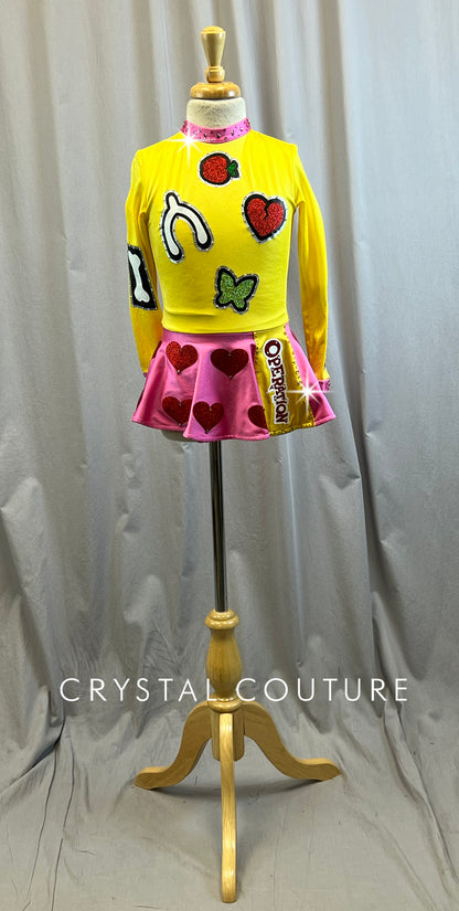 Custom Operation Themed Long Sleeve Dress -Rhinestones, Hairpiece
