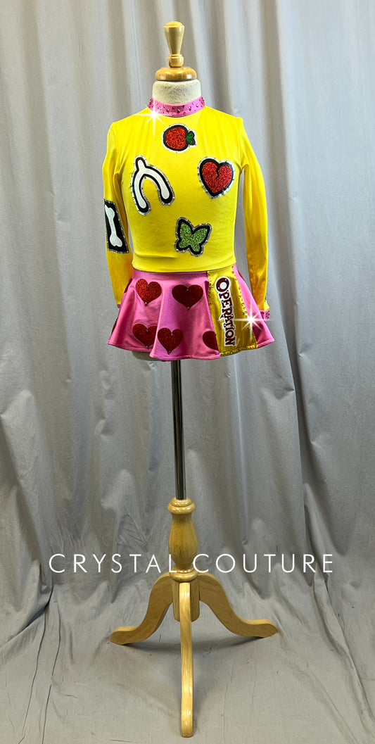 Custom Operation Themed Long Sleeve Dress -Rhinestones, Hairpiece