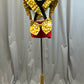 Custom Mickey Mouse Inspired 2 Piece Top and Booty Shorts Set -Rhinestones, Hairpiece