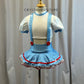Custom Dorothy Inspired 2 Piece Top and Skirt Set -Rhinestones, Hairpiece