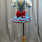 Custom Dorothy Inspired 2 Piece Top and Skirt Set -Rhinestones, Hairpiece