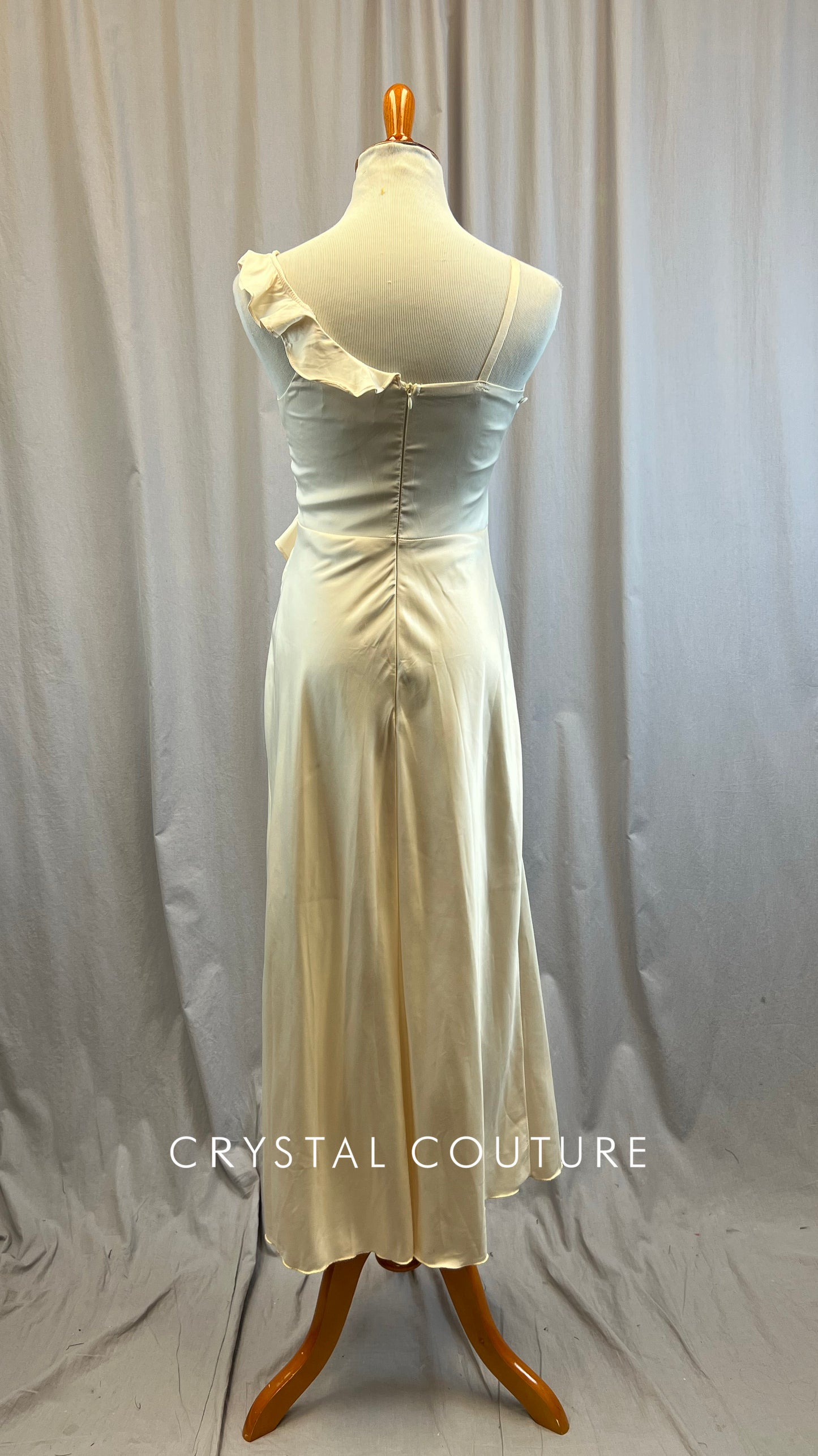 Ivory Dress with Ruffle Detailing