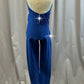 Blue Cotton Wrap Top Unitard- Rhinestones