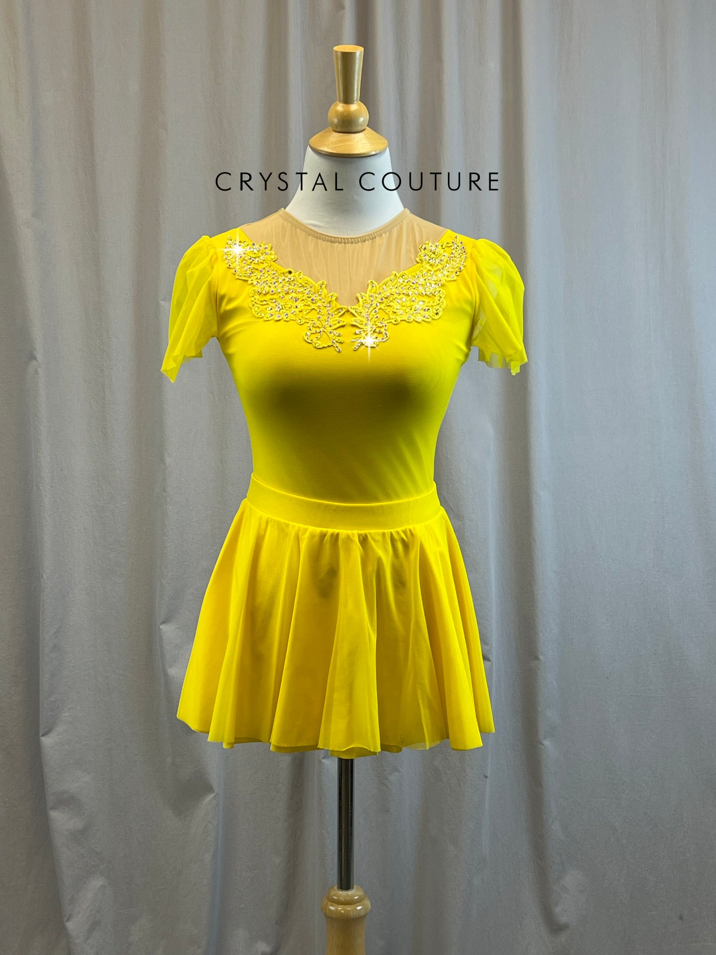 mustard short sleeve dress Unique Bargains Twist Front Dress for Women's Round Neck Short Sleeve Split Sheath Dresses L Yellow