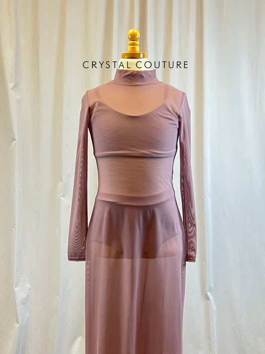 Custom Mauve Long Sleeve Dress + Top and Briefs