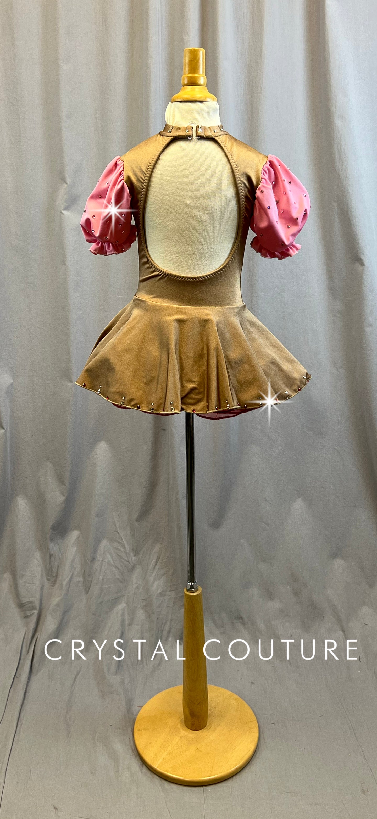 Custom Mr. Potato Head Brown Dress with Pink Puff Sleeves- Rhinestones –  Crystal Couture