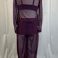 Custom Plum Mesh Long Sleeve and Pants- Plum Bra Top Three Piece Set