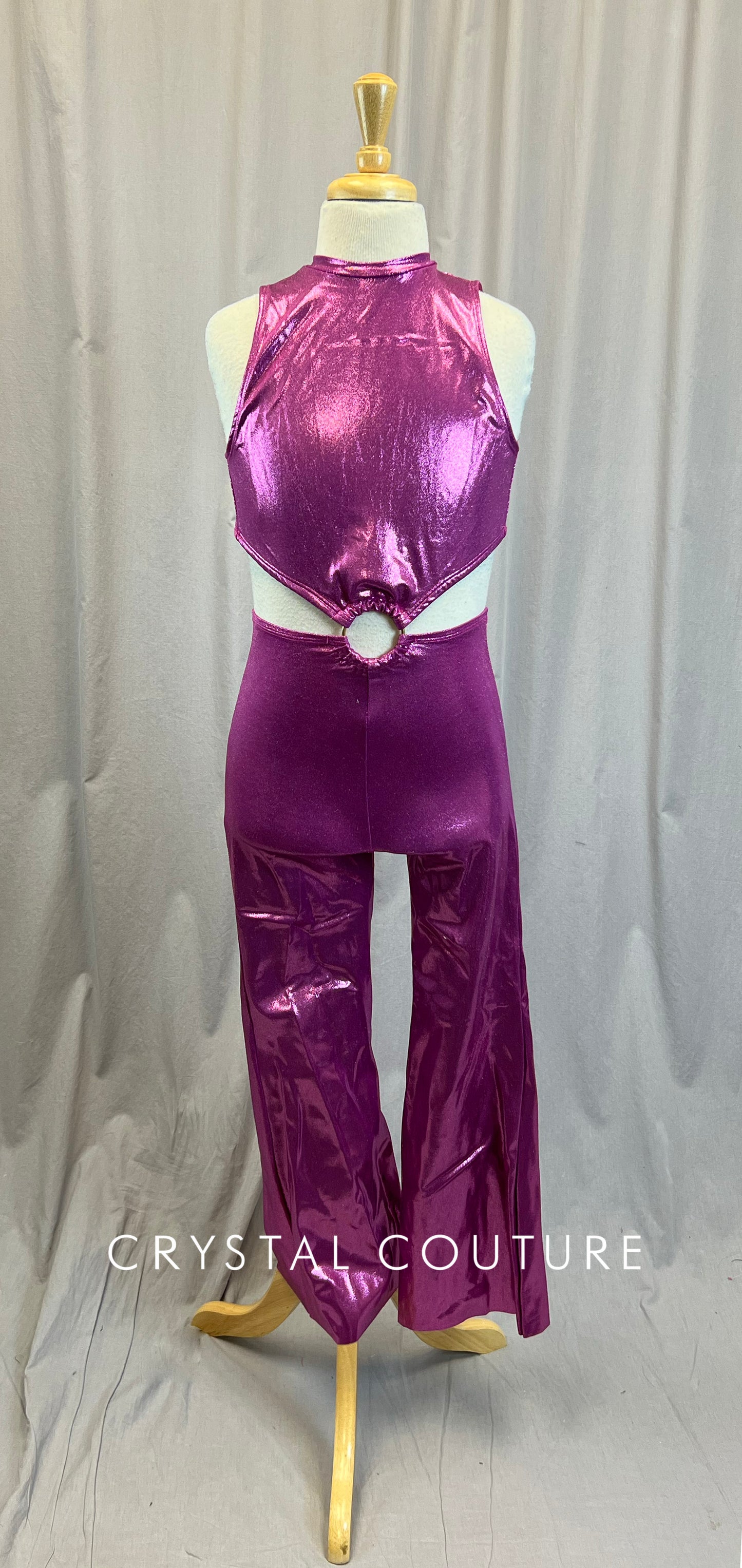 Metallic Pink Ring Flare Unitard