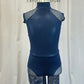 Navy Blue Jersey Mock Neck Unitard