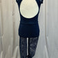 Navy Blue Jersey Mock Neck Unitard