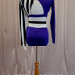*Brand New* Purple and Black and White Stripe Color Block Long Sleeve Crop and Brief Set