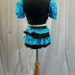 Custom Western Style Top and Brief Set With Vest and Fringe Skirt -Rhinestones