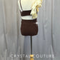 Brown and Ivory Bra Top and Brief Two-Piece - Rhinestones