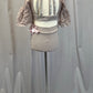 Mauve Flutter Sleeve Two Piece Set - Rhinestones -Appliques