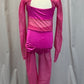 Pink Mesh Long Sleeve Leotard + Mesh Pant