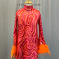 Pink and Orange Disco Dress-Built In Leotard