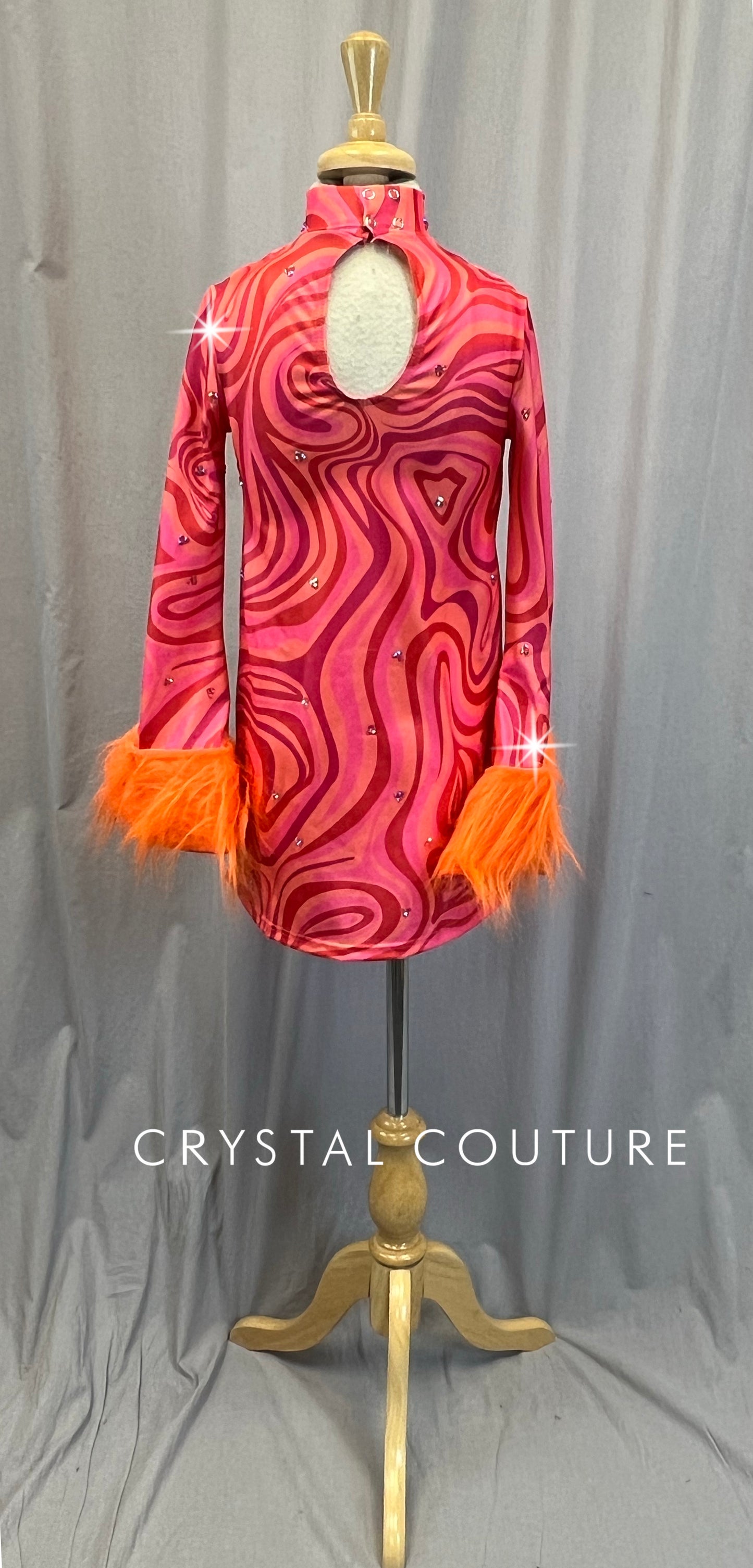 Pink and Orange Disco Dress-Built In Leotard