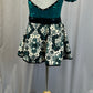 Turquoise, Black, and Cream Western Dress - Rhinestones