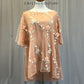 Peach Floral Mesh Dress