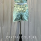Mint Crushed Velvet Crop Top and Shorts Two Piece
