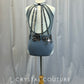 Slate Gray Mesh and Lycra High Neck- Keyhole Cut Out Leotard - Appliques + Rhinestones