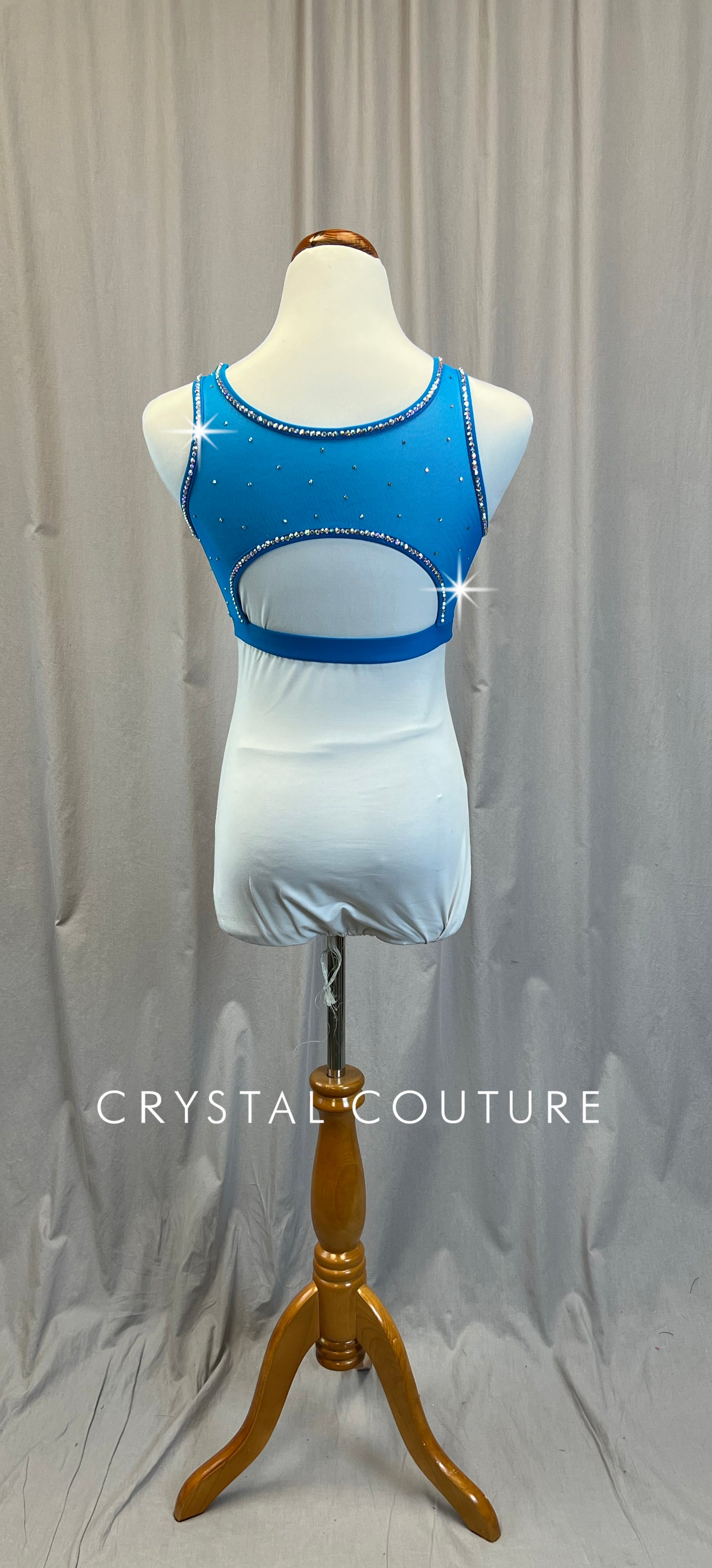 Teal/Blue Bra Top- Rhinestones