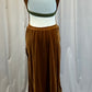Brown Velour Long Dress Over Green Mesh Leggings