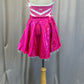 Pink and White Circle Skirt Dress - Rhinestones